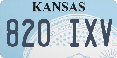 KS license plate 820IXV