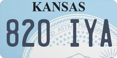 KS license plate 820IYA