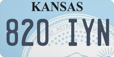 KS license plate 820IYN