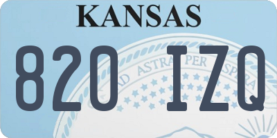 KS license plate 820IZQ