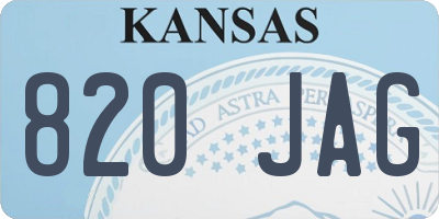 KS license plate 820JAG
