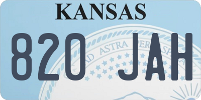 KS license plate 820JAH