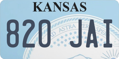 KS license plate 820JAI