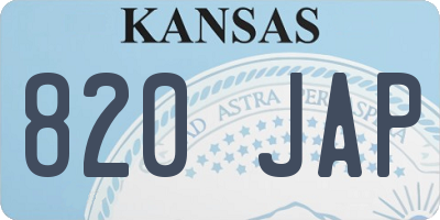 KS license plate 820JAP