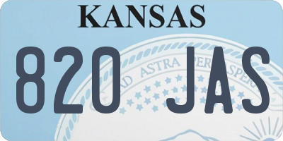 KS license plate 820JAS