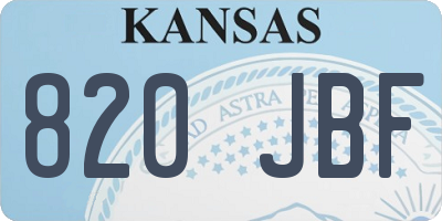 KS license plate 820JBF
