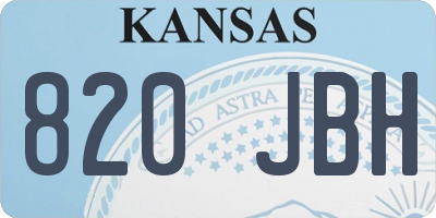 KS license plate 820JBH