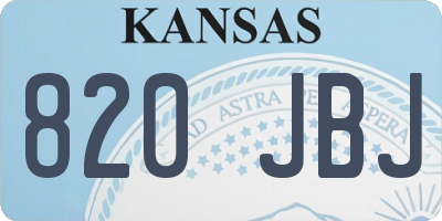 KS license plate 820JBJ