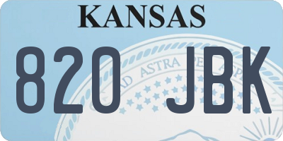KS license plate 820JBK