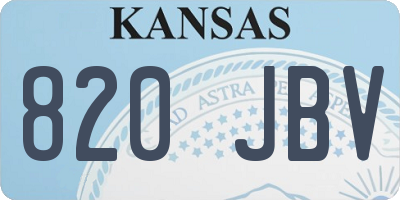 KS license plate 820JBV