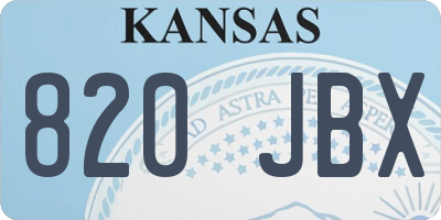 KS license plate 820JBX