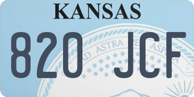 KS license plate 820JCF