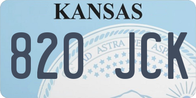 KS license plate 820JCK
