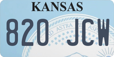 KS license plate 820JCW