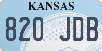 KS license plate 820JDB