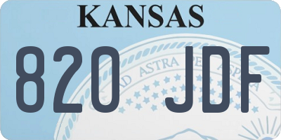 KS license plate 820JDF