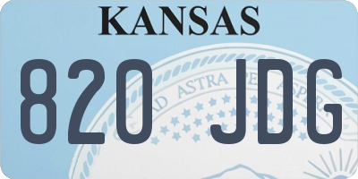 KS license plate 820JDG