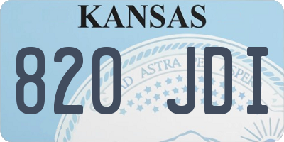 KS license plate 820JDI