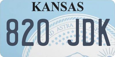 KS license plate 820JDK