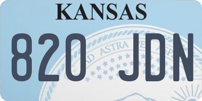 KS license plate 820JDN