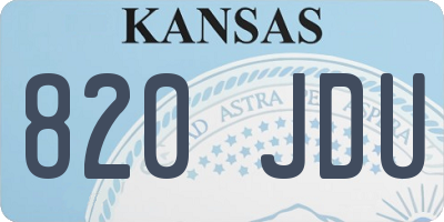 KS license plate 820JDU
