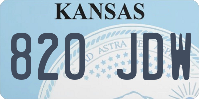 KS license plate 820JDW