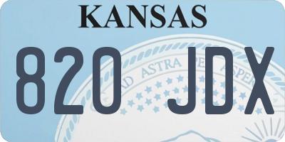 KS license plate 820JDX
