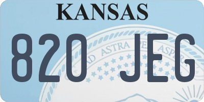 KS license plate 820JEG