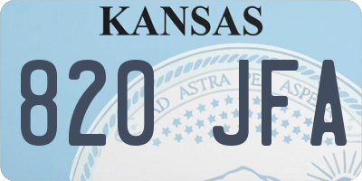 KS license plate 820JFA