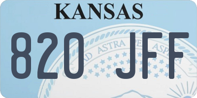 KS license plate 820JFF