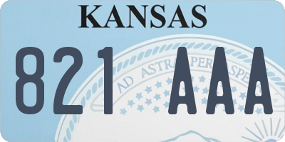 KS license plate 821AAA