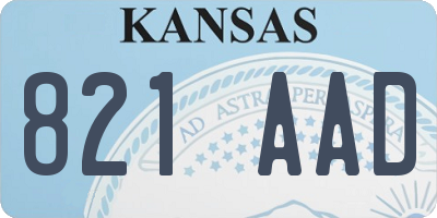 KS license plate 821AAD