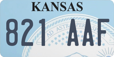 KS license plate 821AAF