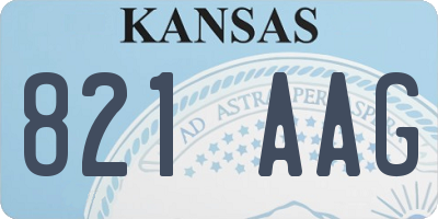 KS license plate 821AAG