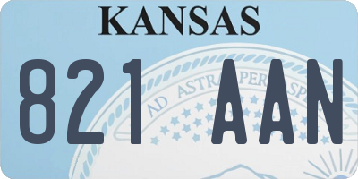 KS license plate 821AAN