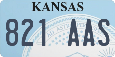 KS license plate 821AAS