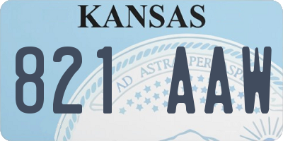 KS license plate 821AAW