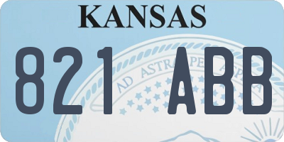 KS license plate 821ABB