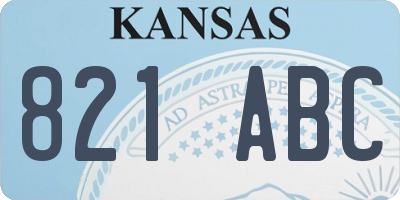 KS license plate 821ABC