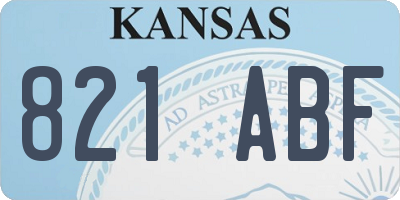 KS license plate 821ABF