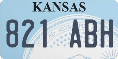 KS license plate 821ABH