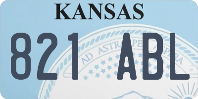 KS license plate 821ABL