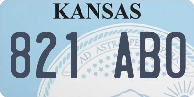 KS license plate 821ABO