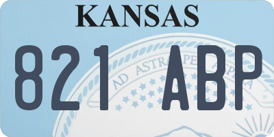 KS license plate 821ABP