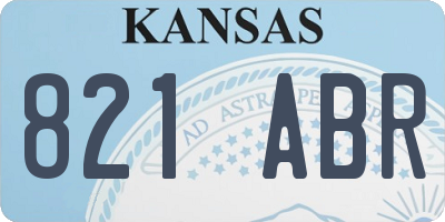 KS license plate 821ABR