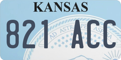 KS license plate 821ACC