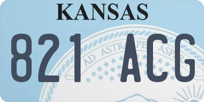 KS license plate 821ACG