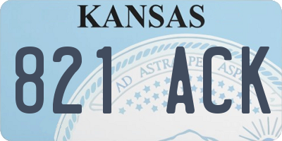 KS license plate 821ACK