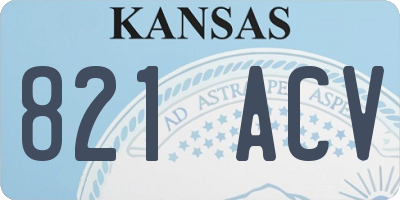 KS license plate 821ACV