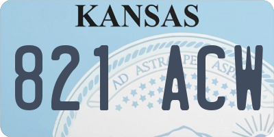 KS license plate 821ACW